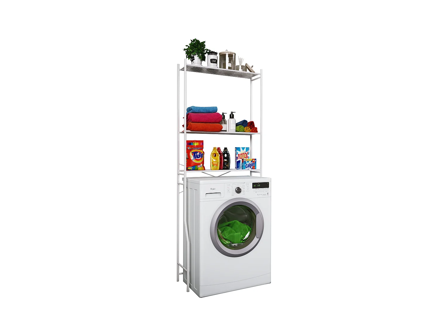 Bathroom furniture washing machine cabinet Tubas White 0