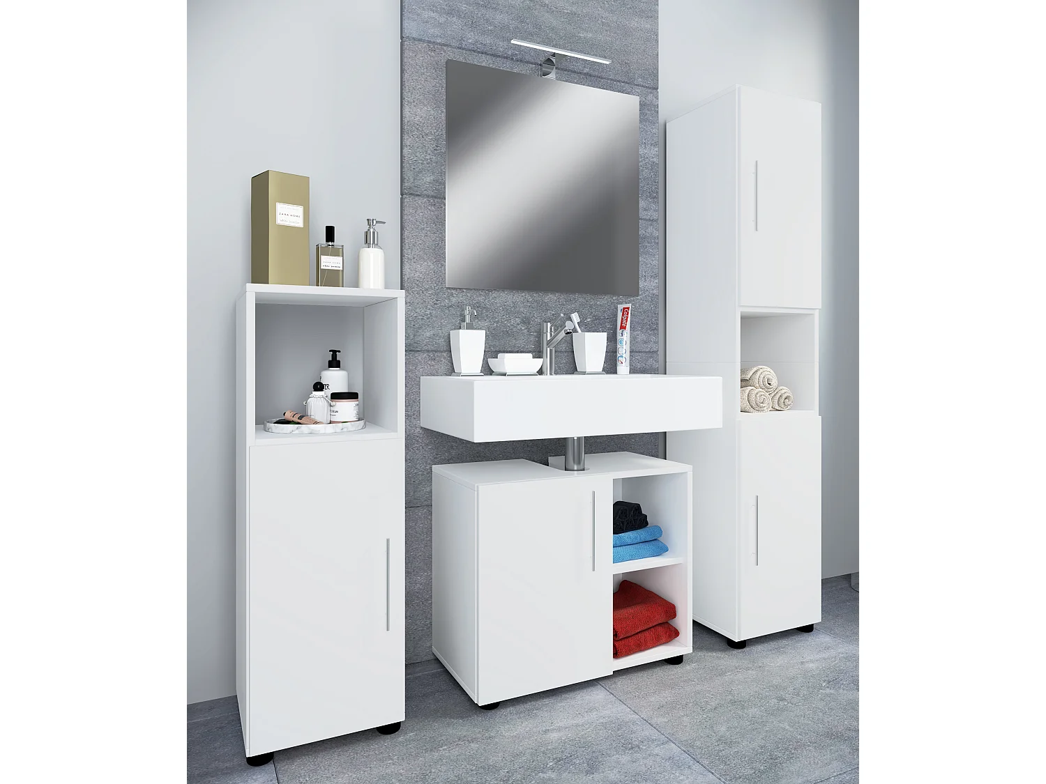 Móveis de casa de banho Flandu Branco 0