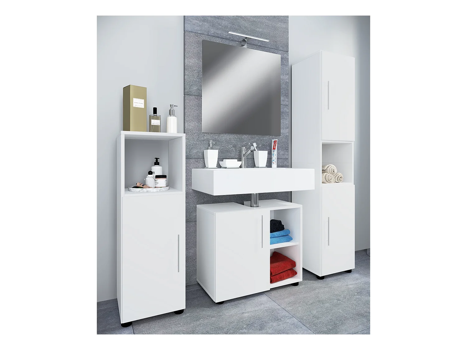 Móveis de casa de banho Flandu Branco 0