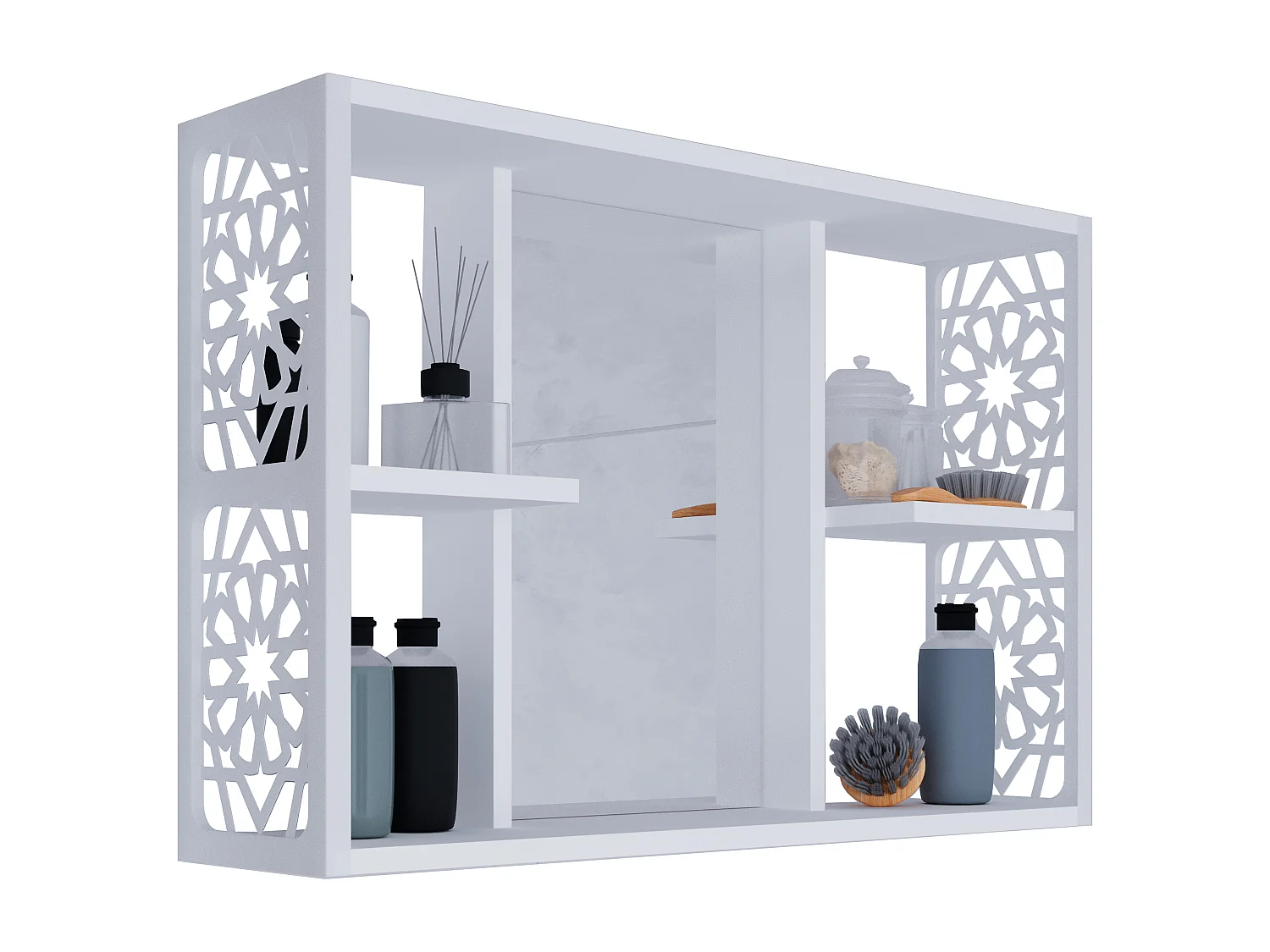 Armoire de toilette en bois Miroir Bamela 46x82