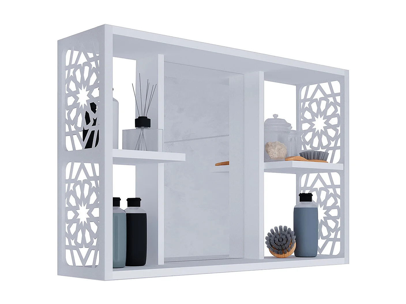 Armoire de toilette en bois Miroir Bamela 46x82