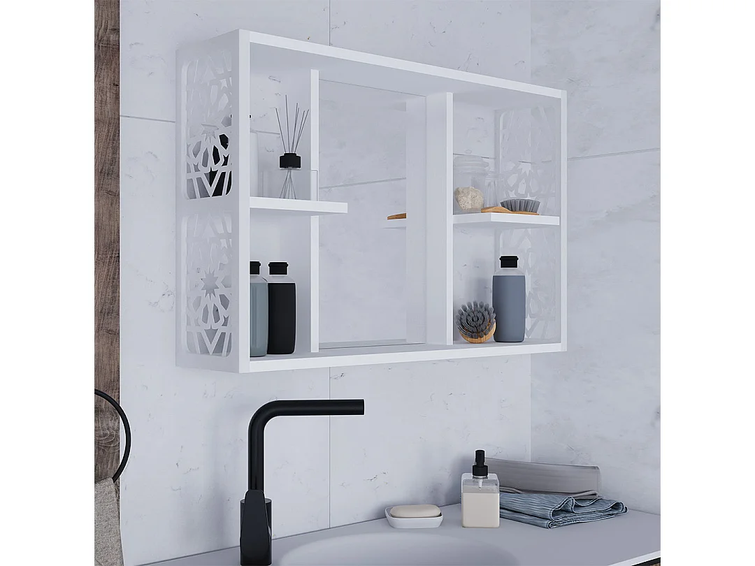 Armoire de toilette en bois Miroir Bamela 46x82