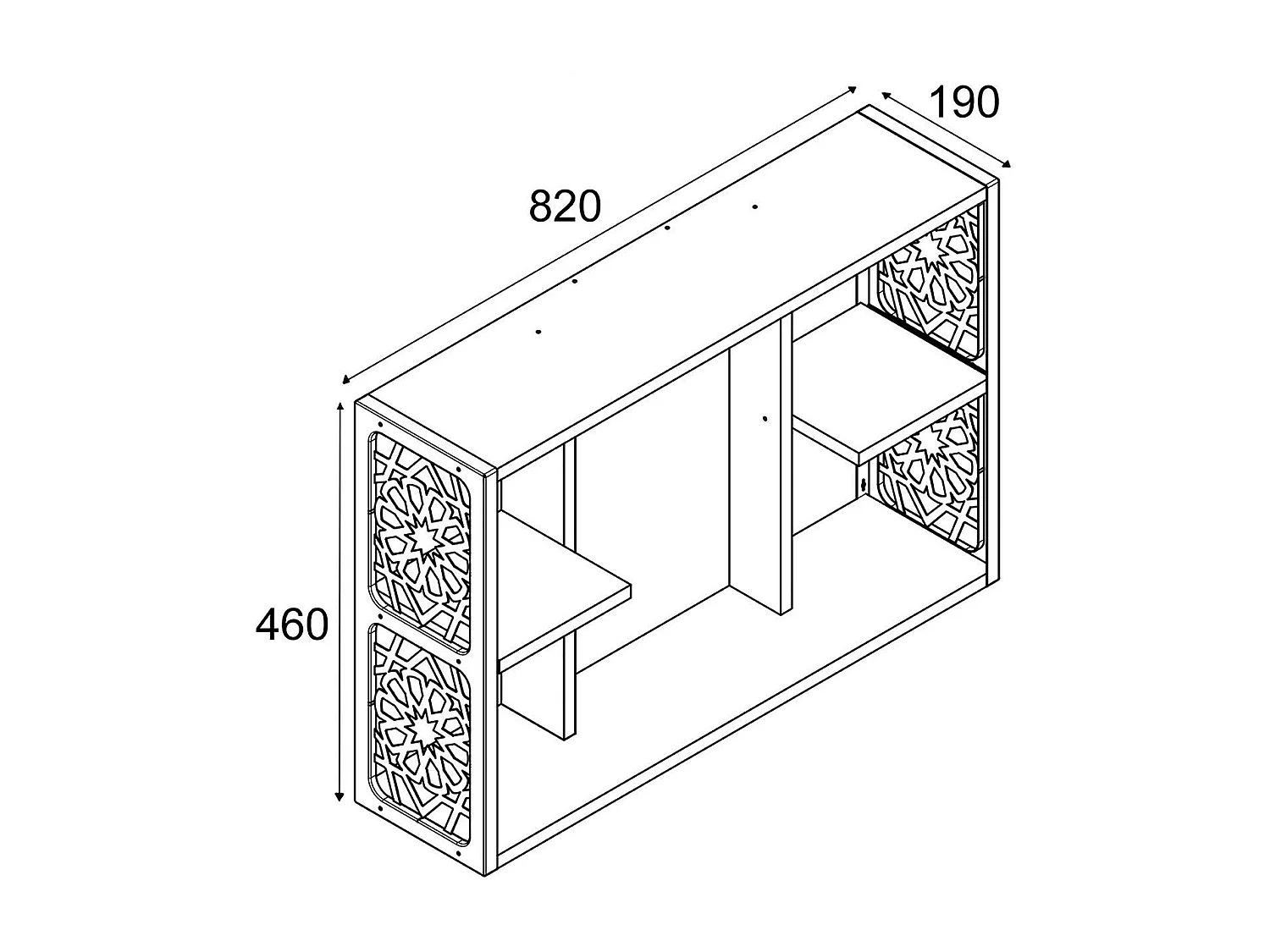 Armoire de toilette en bois Miroir Bamela 46x82