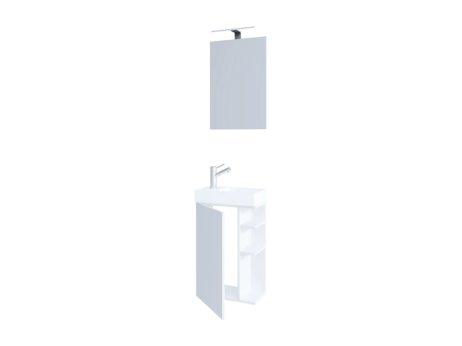 Bathroom furniture washbasin Lumia White H. 129 x W. 40 x D. 22 cm
