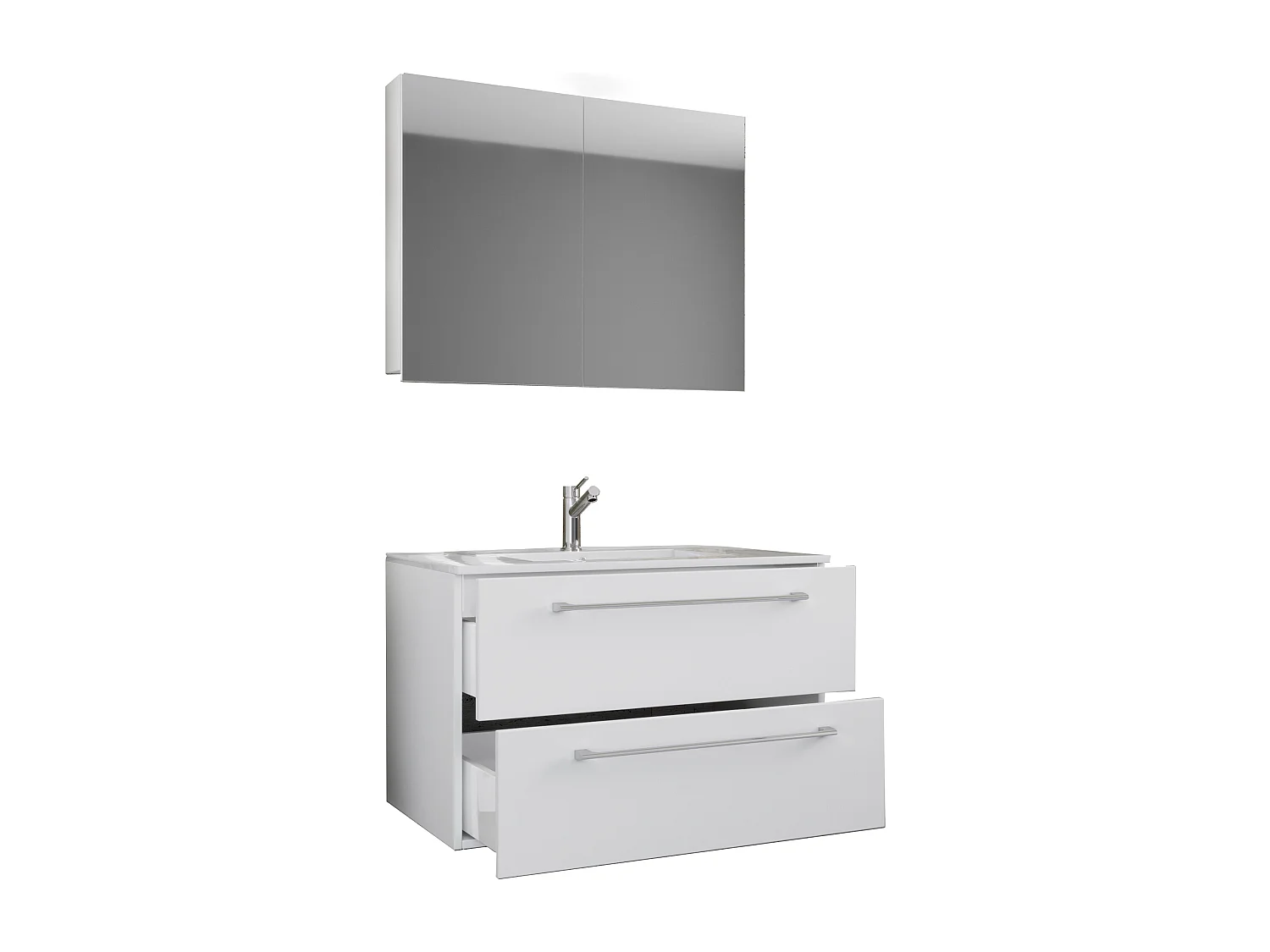 Bathroom furniture washbasin Badinos White H. 111 x W. 60 x D. 46 cm