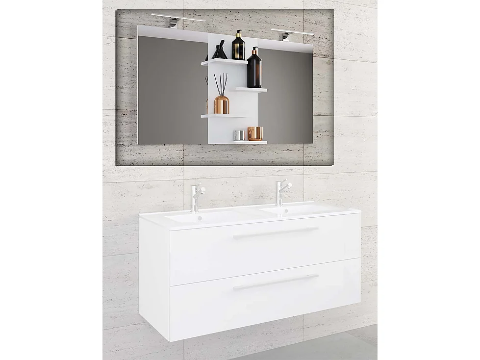 Szerokie lustro kąpielowe lustro Budasi półka