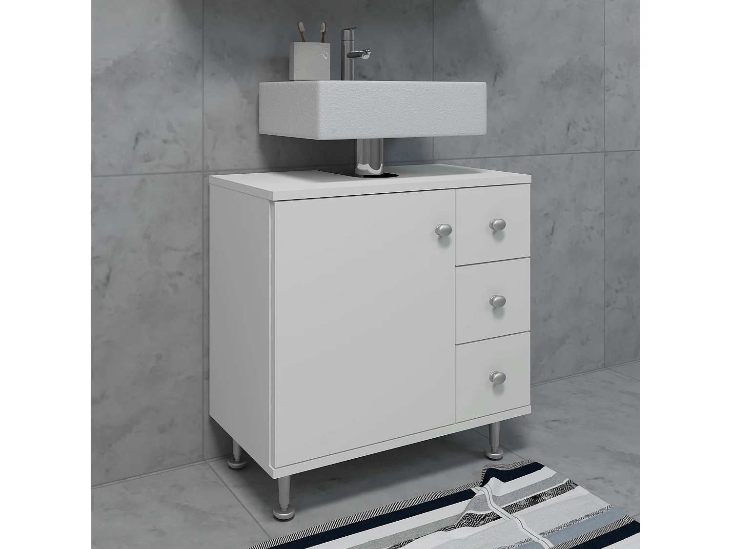 Cassettiera da bagno in legno Nilosi M