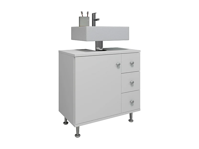 Bathroom furniture washbasin cabinet Nilosi White H. 61 x W. 60 x D. 33 cm