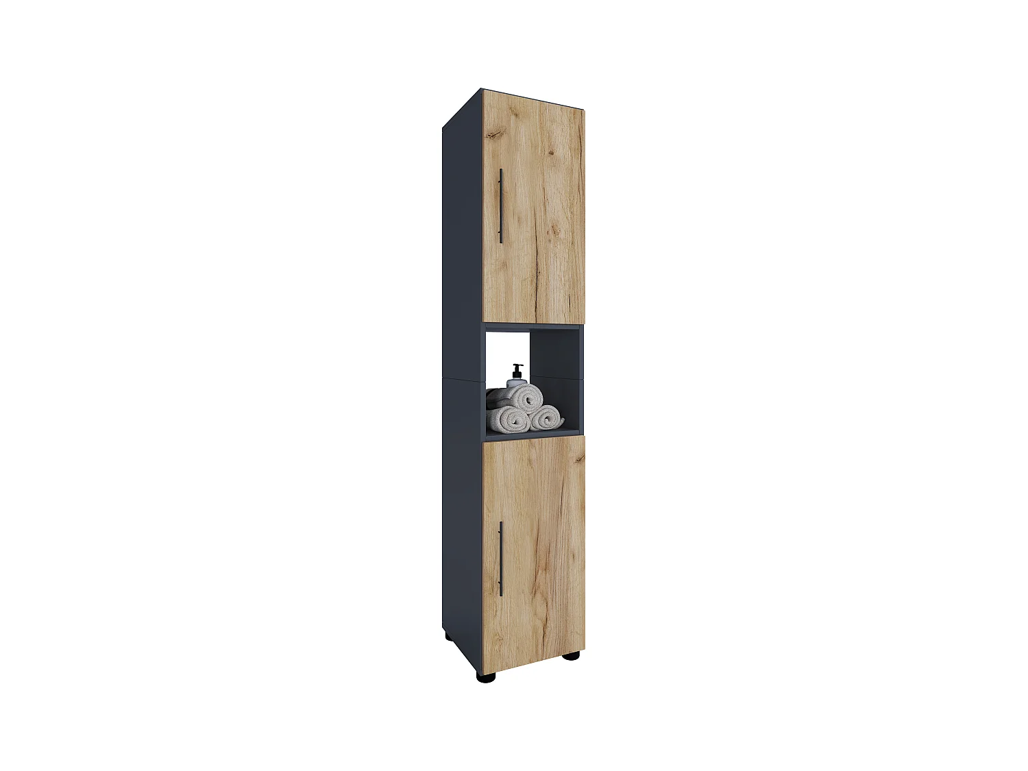 Holz Badmöbel Badschrank Hochschrank Flandu