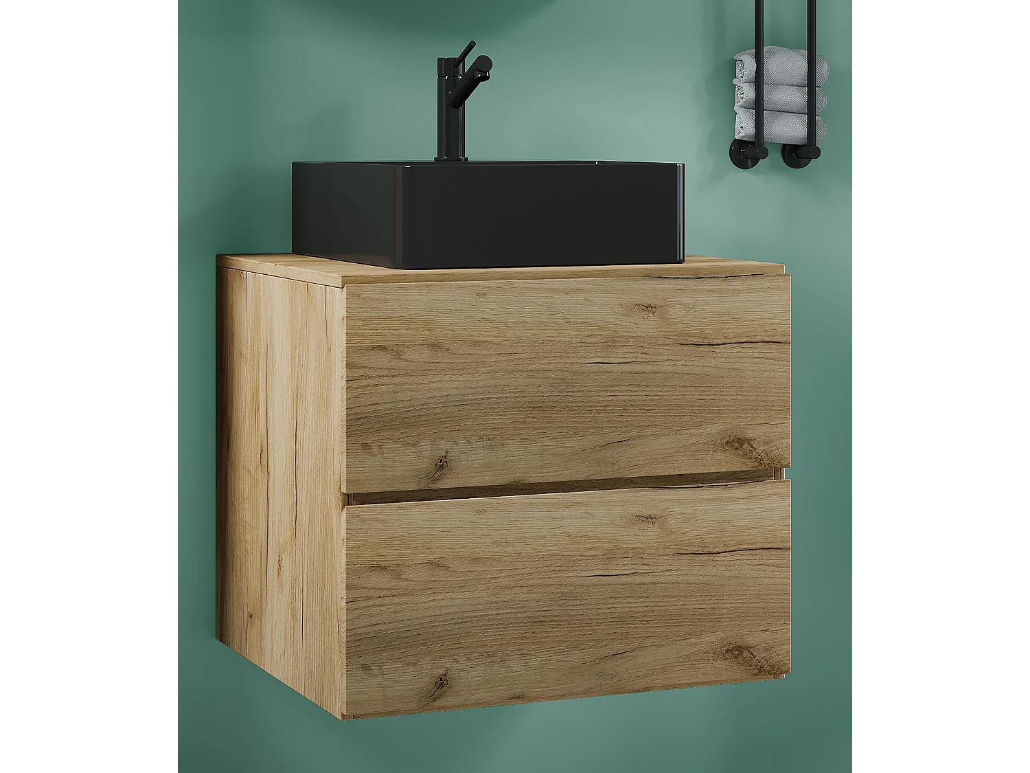 2-tlg. Waschplatz Waschtisch Lendas S Schublade BL