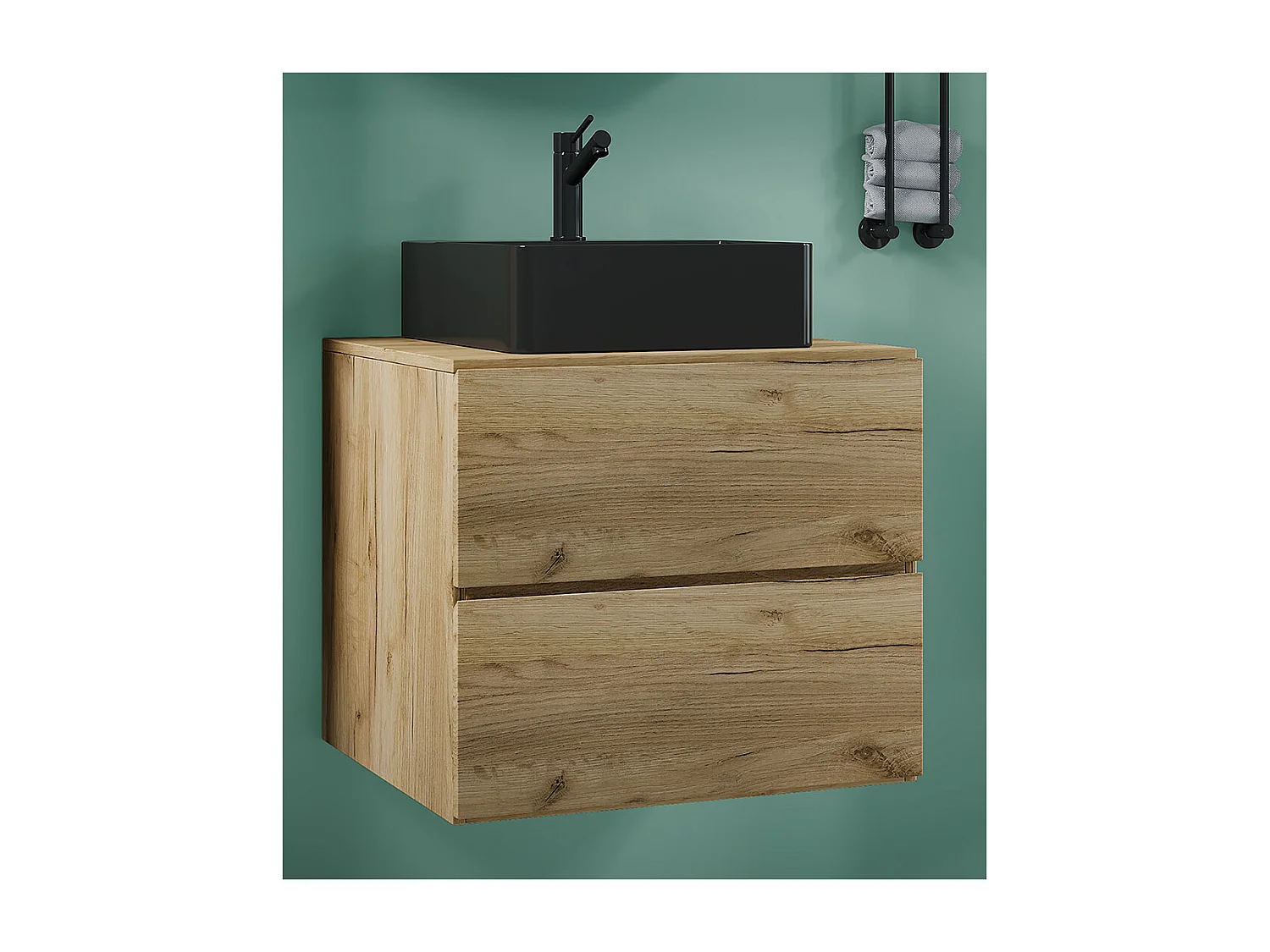 Bathroom furniture washbasin Lendas Honey oak H. 52 x W. 60 x D. 52 cm