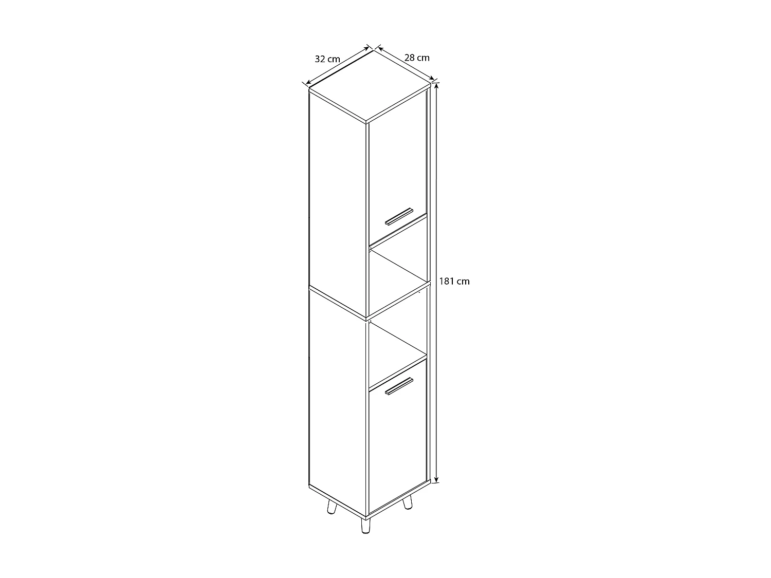 Holz Badmöbel Bad Hochschrank Badschrank Landos