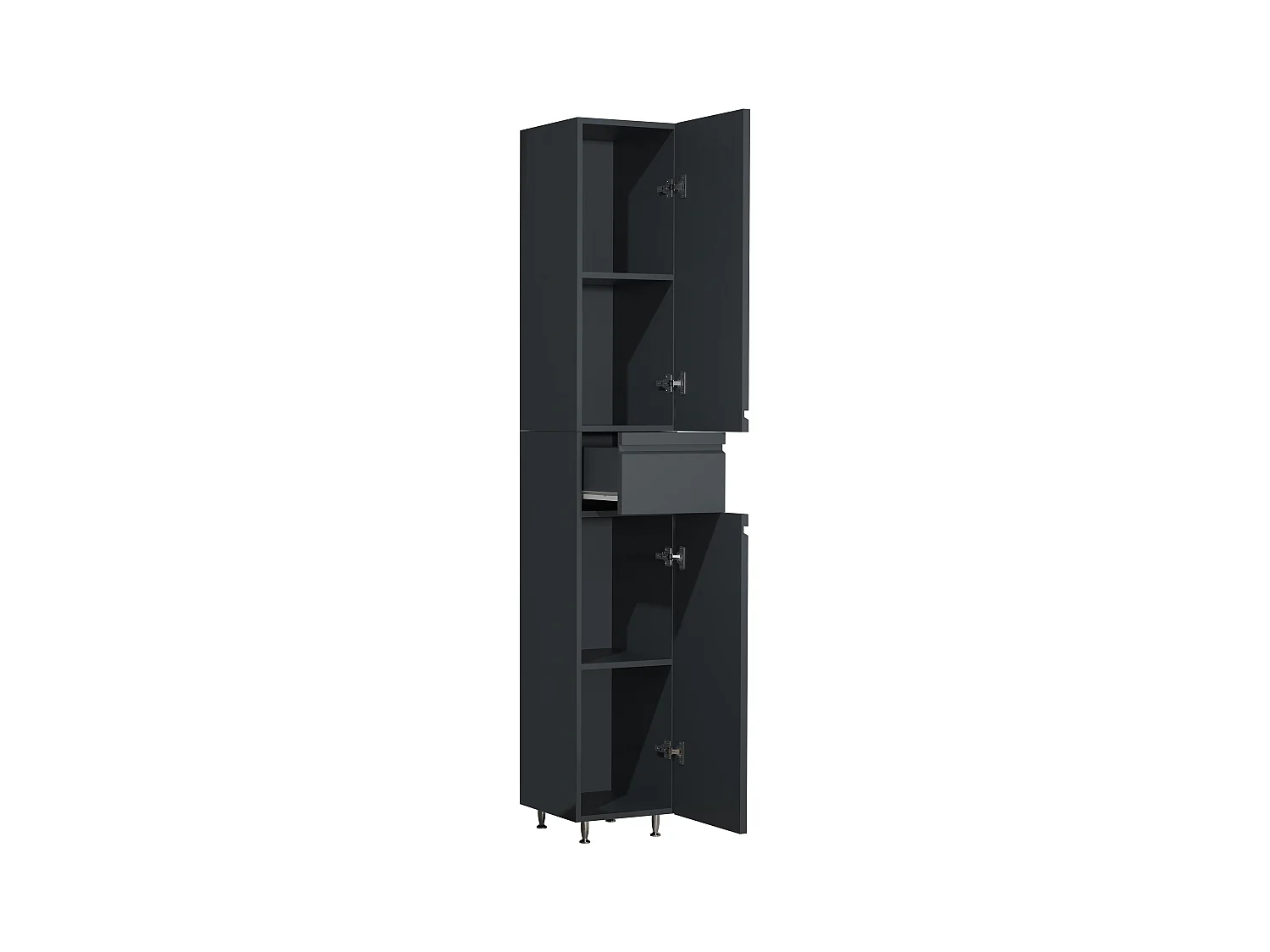 Bathroom furniture high cabinet Silora Anthracite H. 180 x W. 30 x D. 32 cm