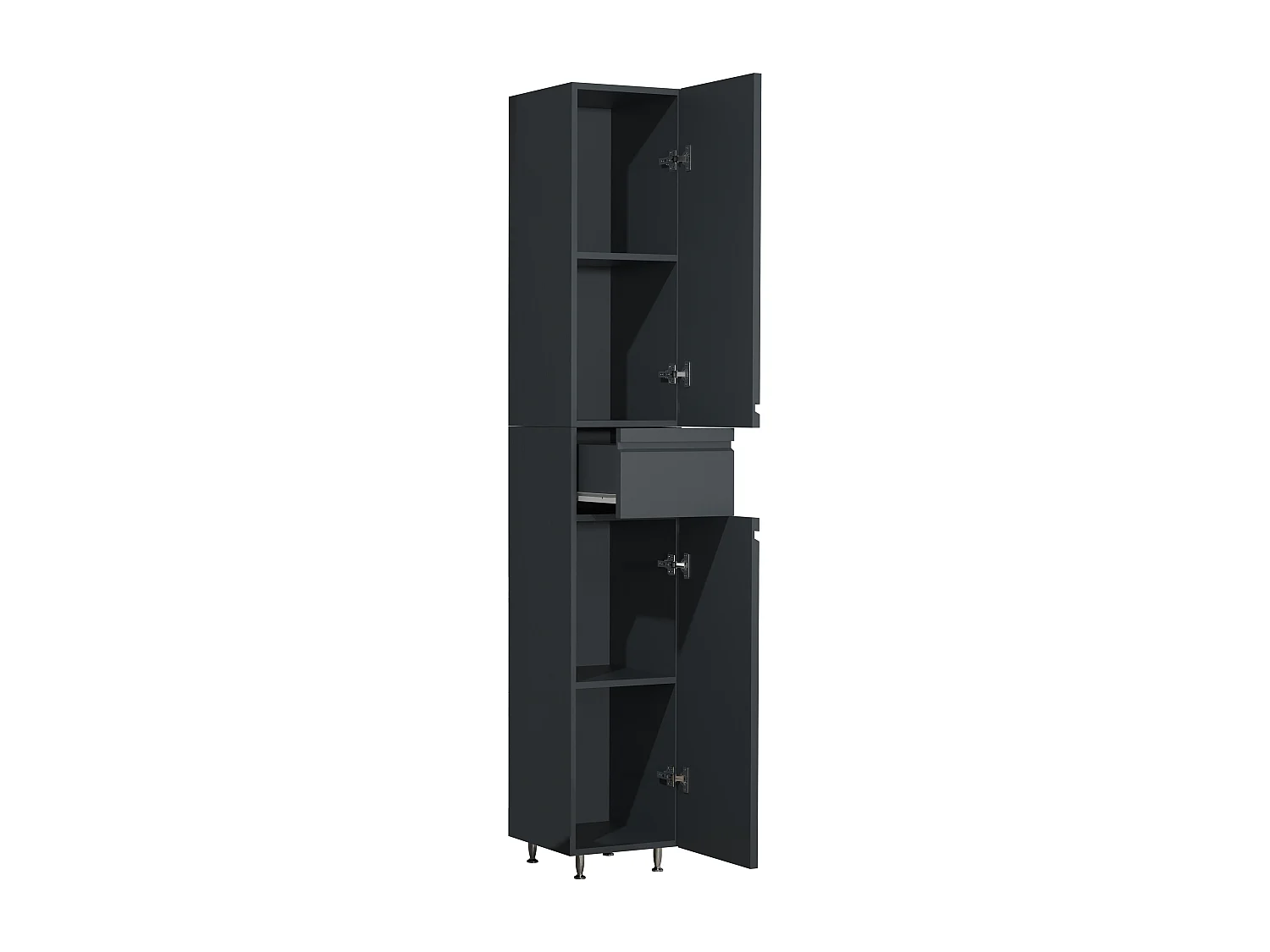 Bathroom furniture high cabinet Silora Anthracite H. 180 x W. 30 x D. 32 cm