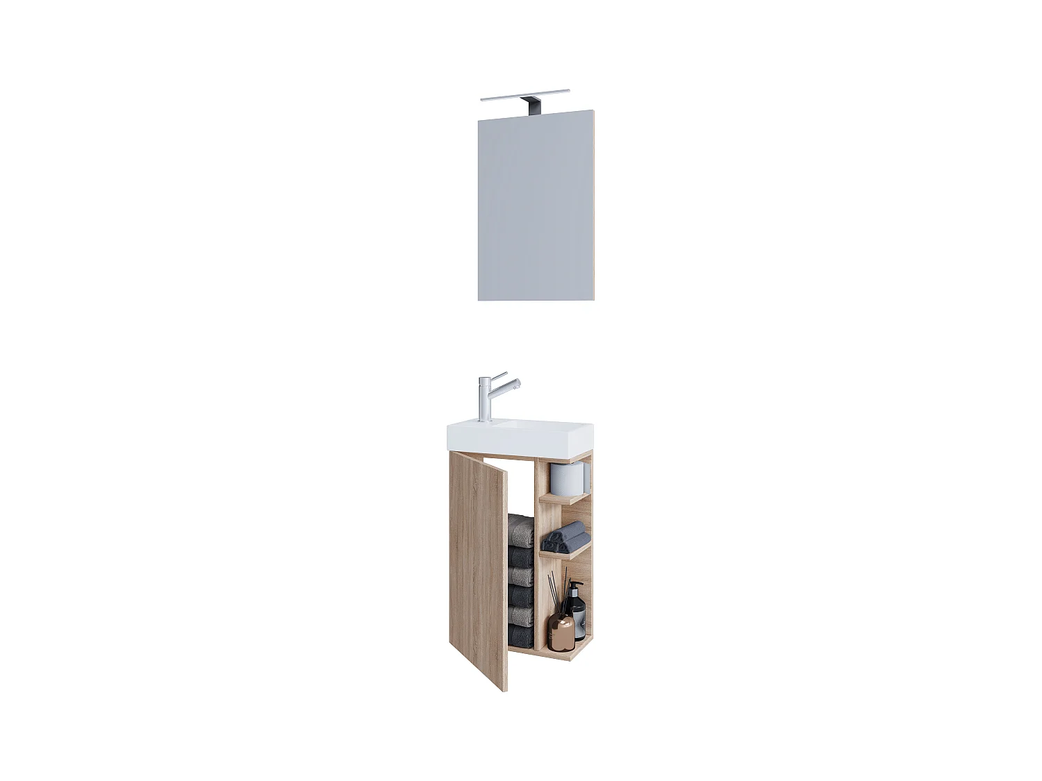 2 stuks wastafel badkamer meubels Lumia spiegel
