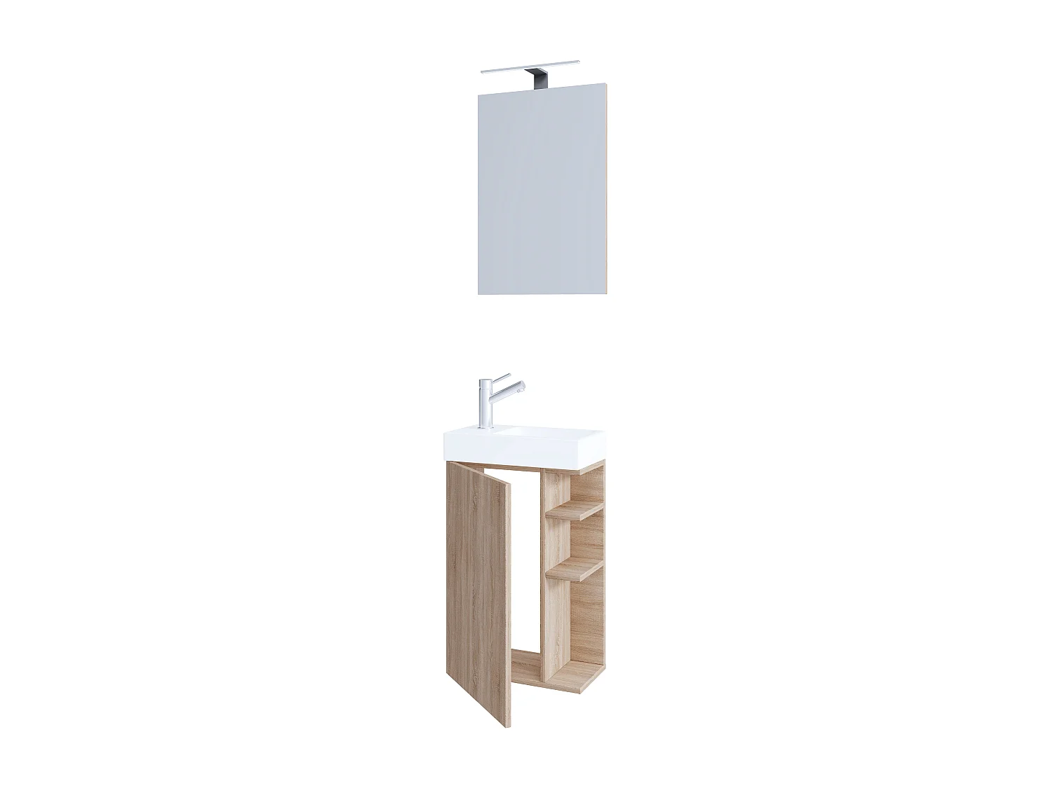 Bathroom furniture washbasin Lumia Sonoma Oak H. 129 x W. 40 x D. 22 cm