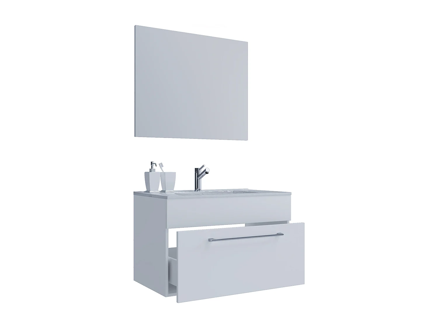 Bathroom furniture washbasin Badinos White H. 111 x W. 80 x D. 46 cm