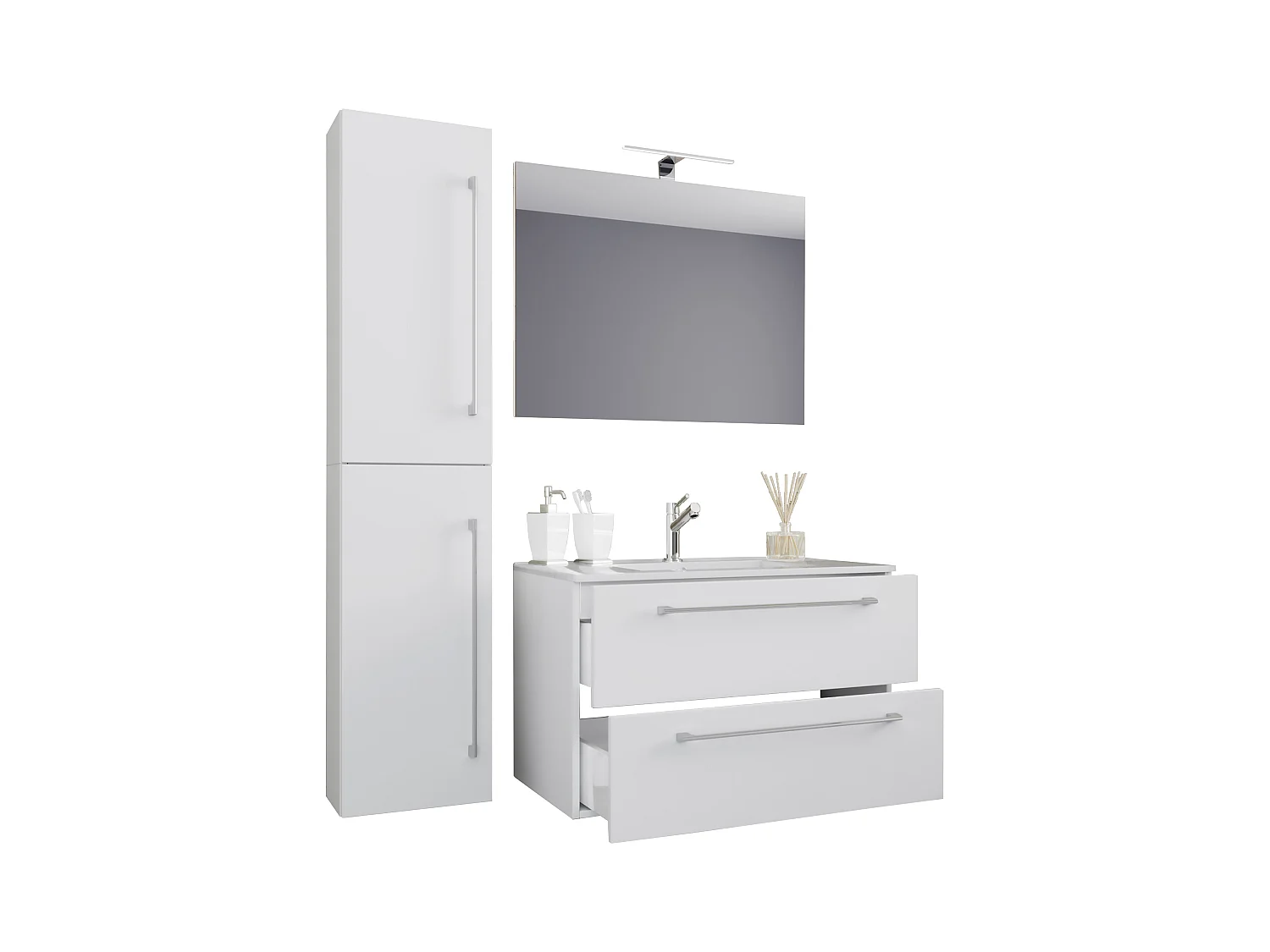 4-tlg. Waschplatz Waschtisch Badinos Schublade SP