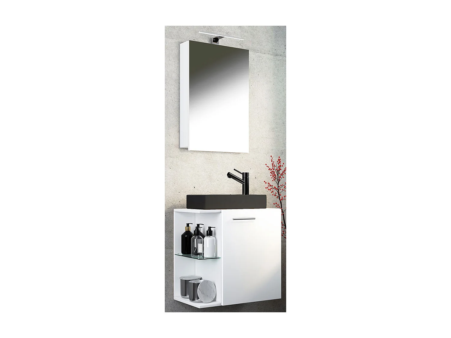 Bathroom furniture washbasin Hausa White H. 122 x W. 52 x D. 34 cm