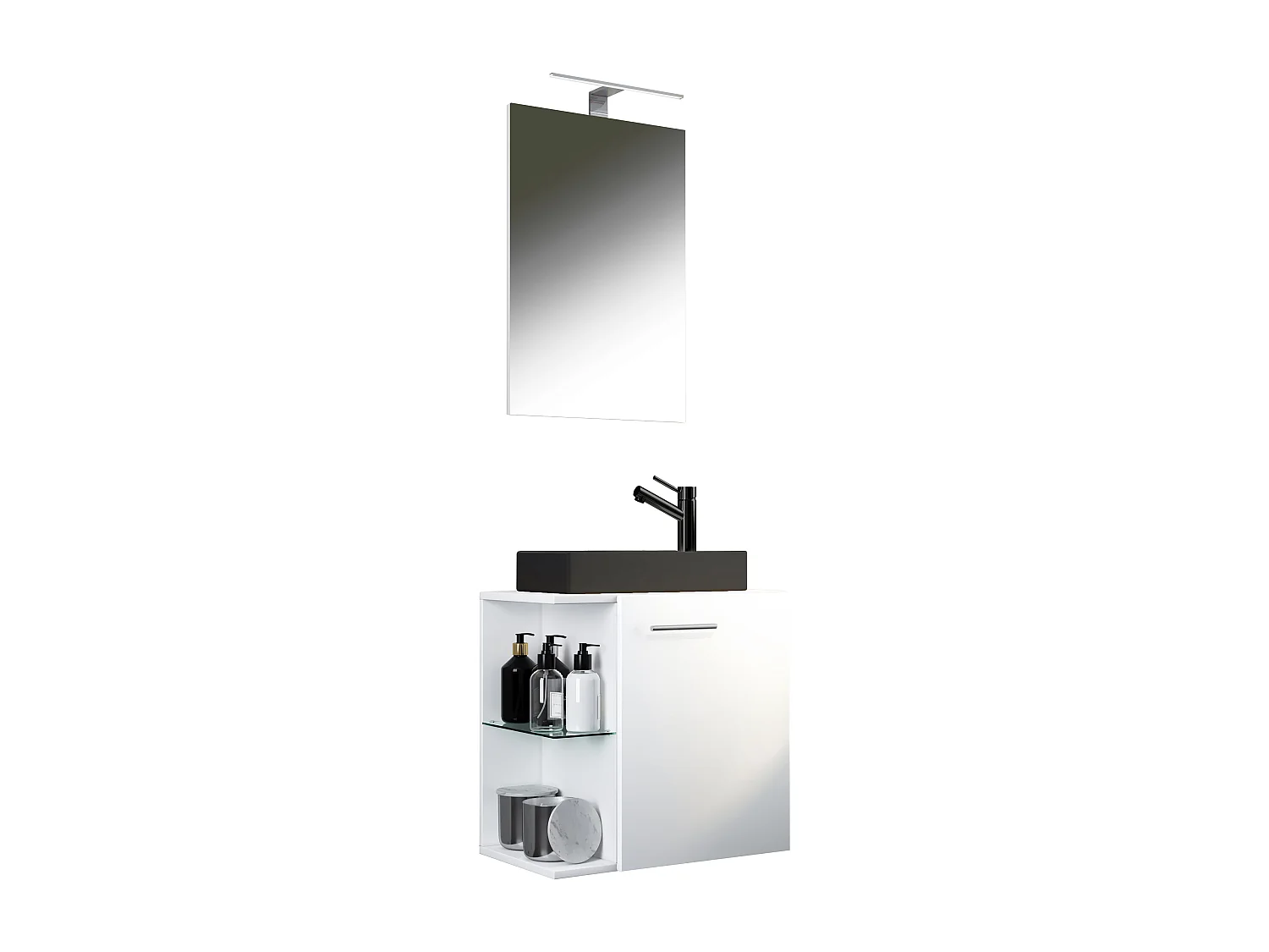 Bathroom furniture washbasin Hausa White H. 122 x W. 52 x D. 34 cm