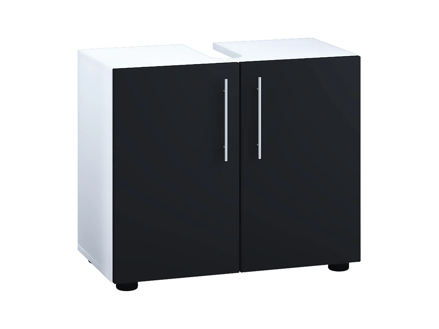 Bathroom furniture washbasin cabinet Flandu White / Black H. 51 x W. 60 x D. 30 cm