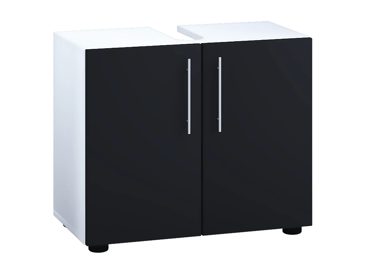 Bathroom furniture washbasin cabinet Flandu White / Black H. 51 x W. 60 x D. 30 cm