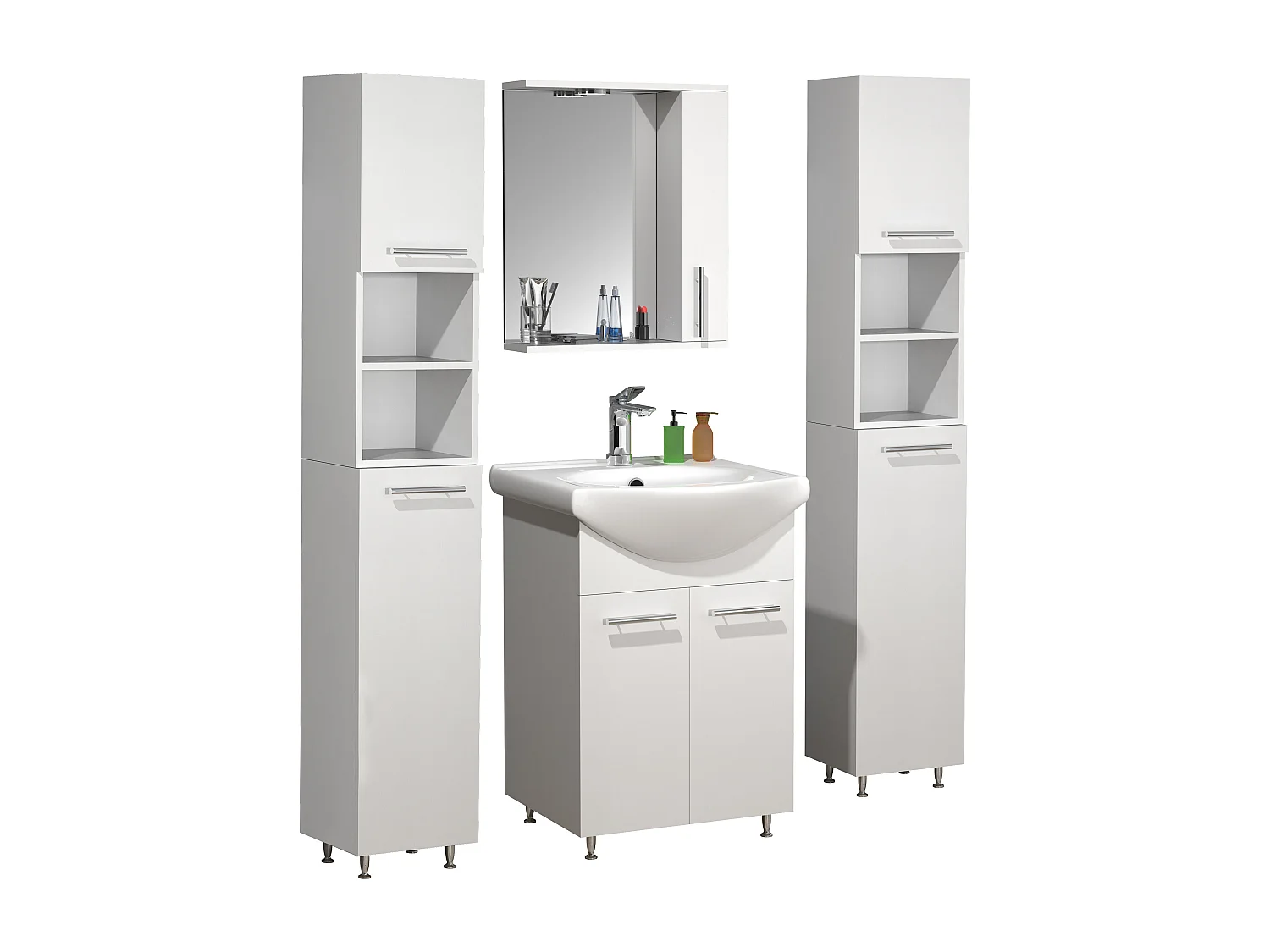 Lavatório de móveis de banheiro Lisalo Branco A. 170 x L. 115 x P. 45 cm