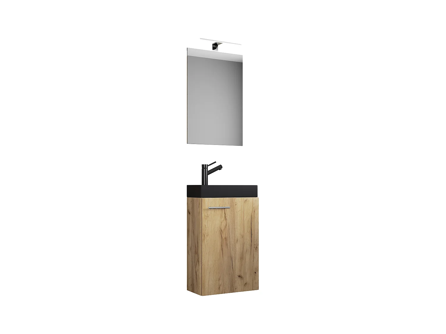 3tlg Waschtisch Slito SP Toilette schmal Schwarz