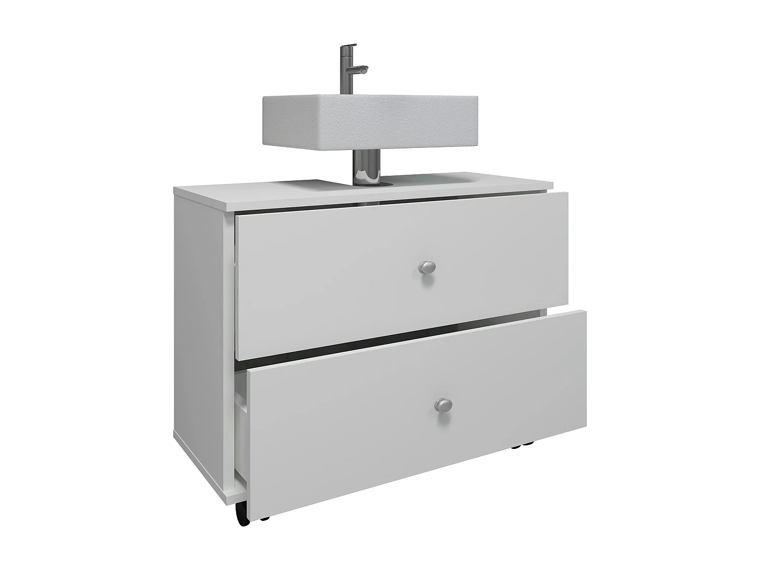 Bathroom furniture washbasin cabinet Nilosi White H. 61 x W. 60 x D. 33 cm