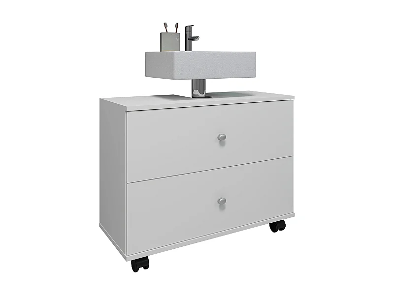 Bathroom furniture washbasin cabinet Nilosi White H. 61 x W. 60 x D. 33 cm