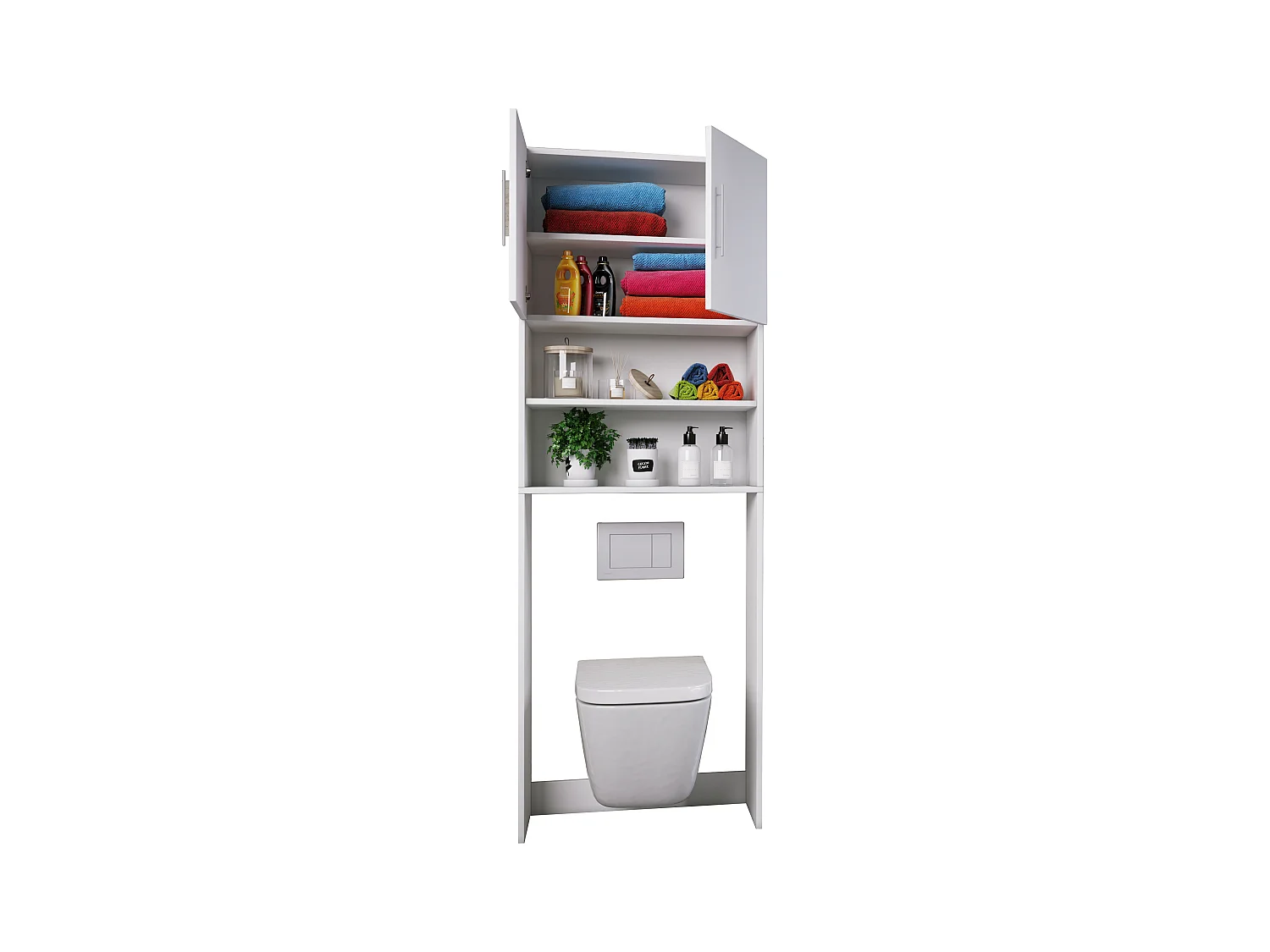 Bathroom furniture high cabinet Totas White W. 64 x H. 190 x D. 25 cm