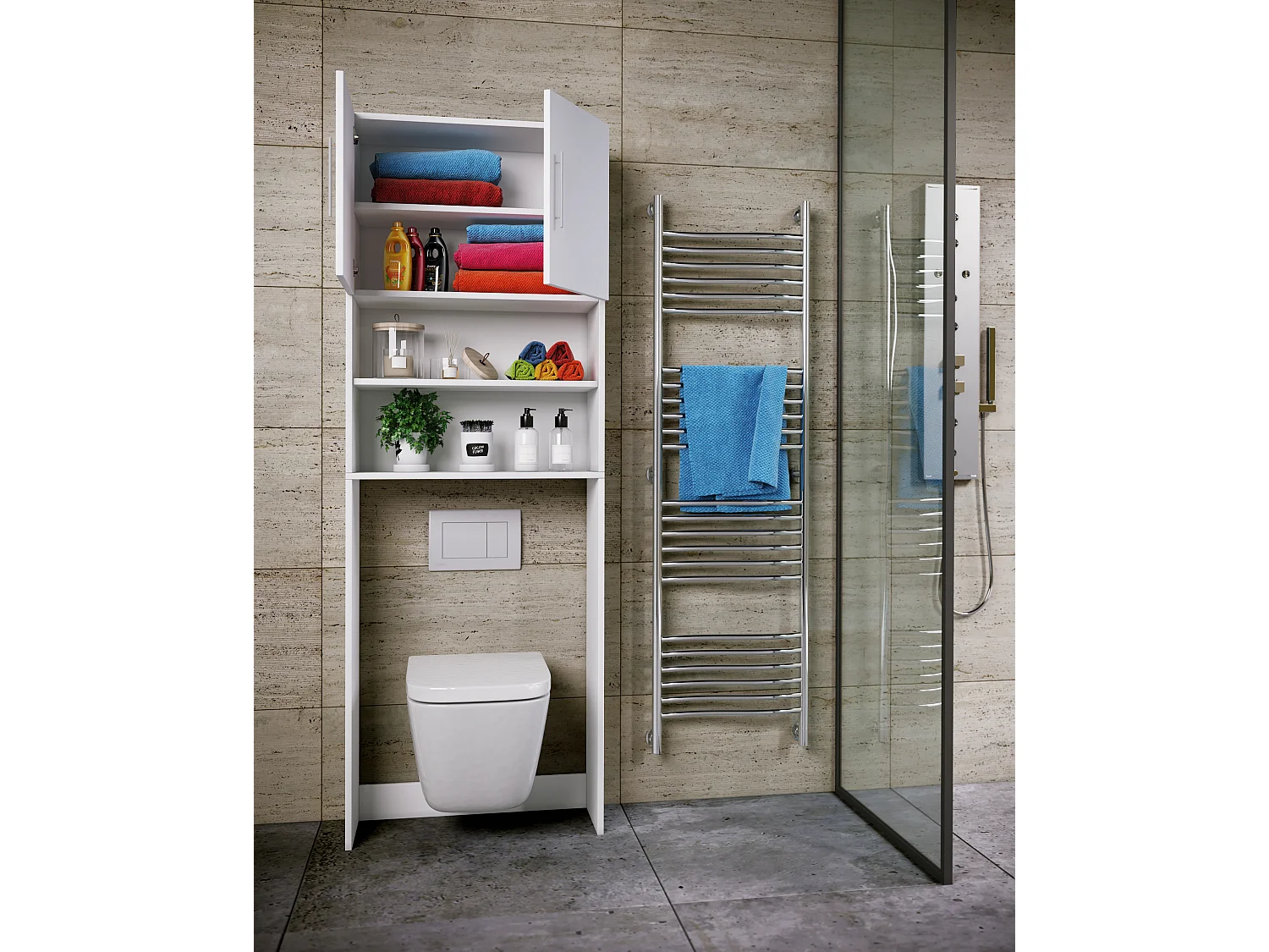 Holz WC Toilette Regal Überbauschrank Totas