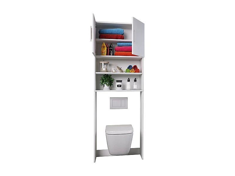 Bathroom furniture high cabinet Totas White W. 64 x H. 190 x D. 25 cm