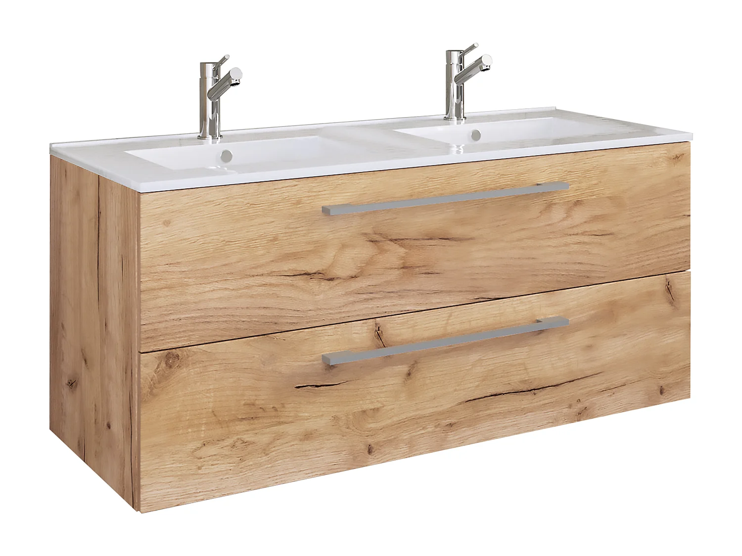 Bathroom furniture washbasin Budasi Honey oak H. 51 x W. 112 x D. 46 cm