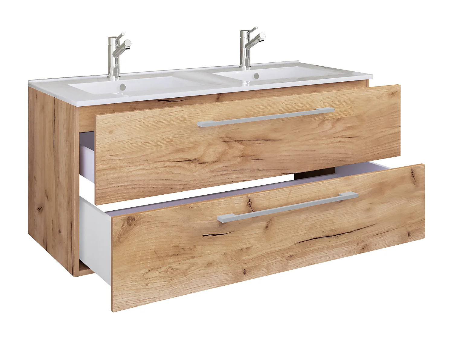 Bathroom furniture washbasin Budasi Honey oak H. 51 x W. 112 x D. 46 cm