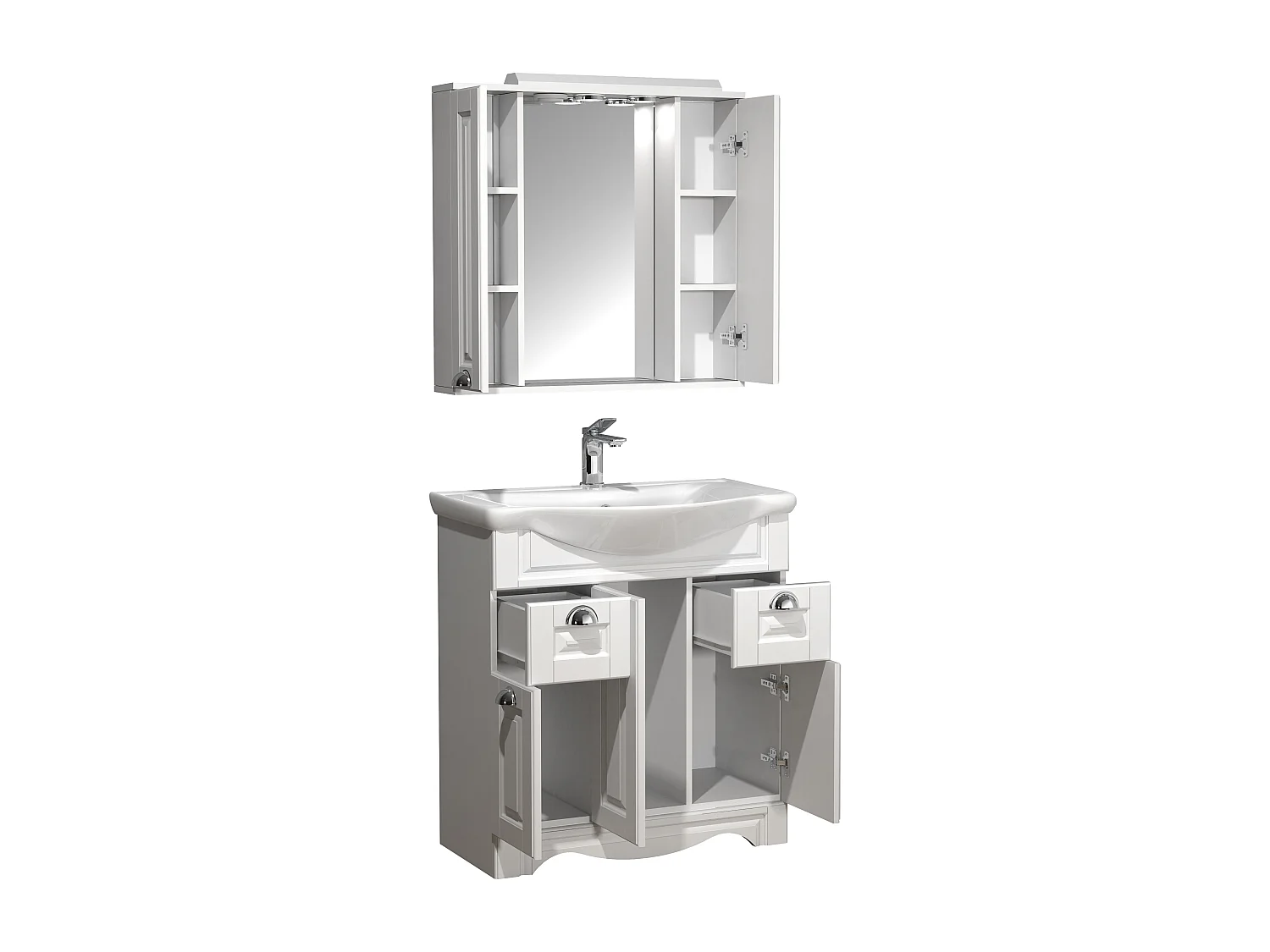 Bathroom furniture washbasin Casalo White H. 152 x W. 75 x D. 45 cm