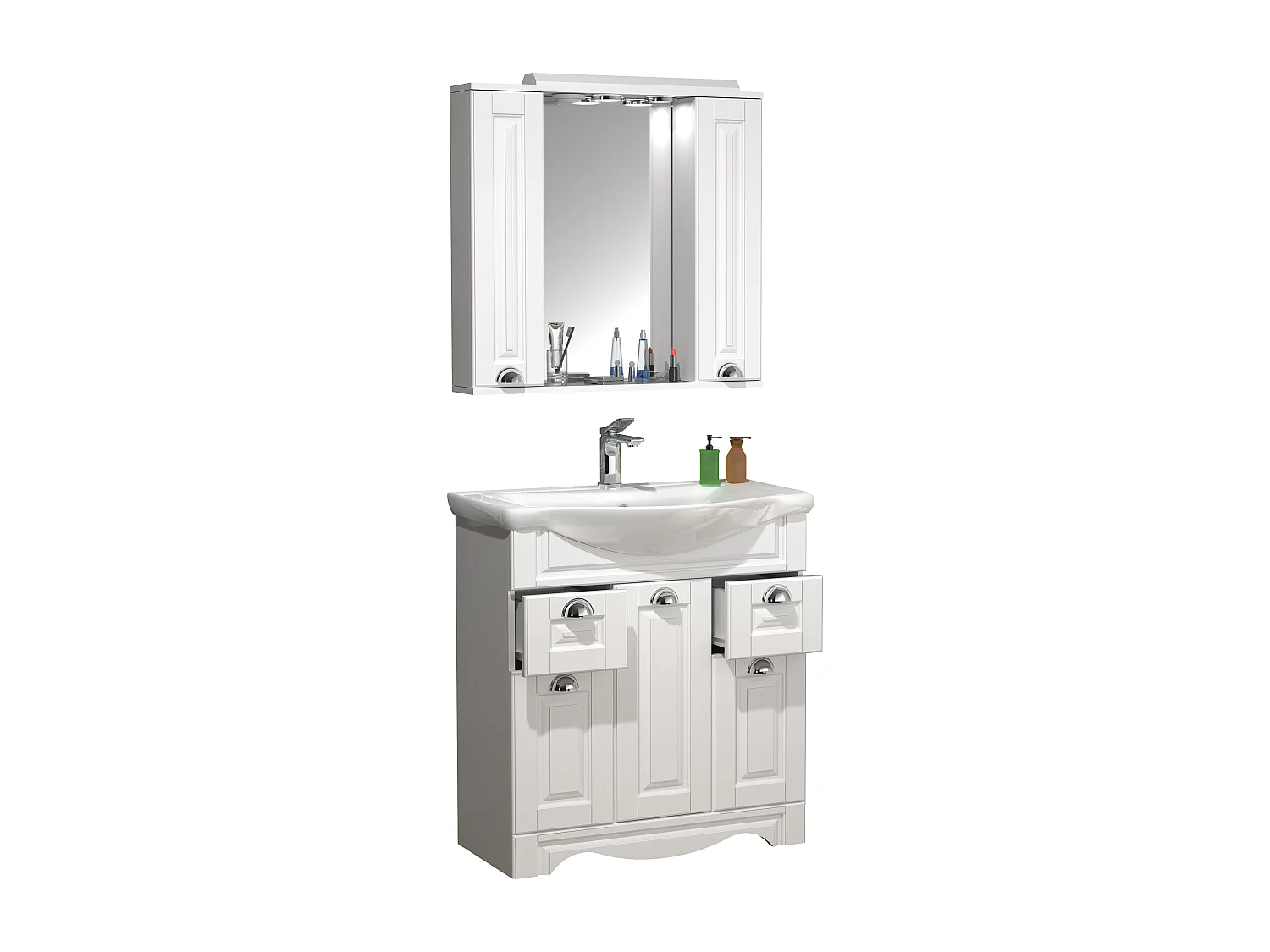 Bathroom furniture washbasin Casalo White H. 152 x W. 75 x D. 45 cm