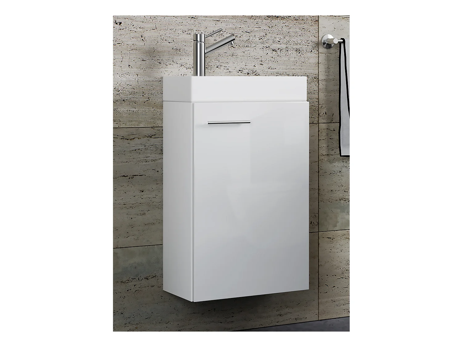 Bathroom furniture washbasin Slito White H. 60 x W. 41 x D. 22 cm