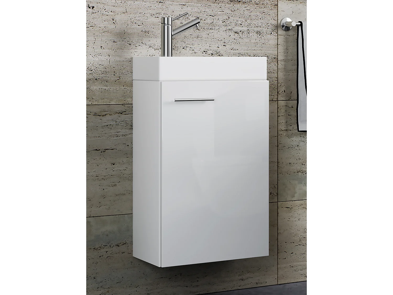 2-tlg. Gäste WC Waschplatz Waschtisch schmal Slito