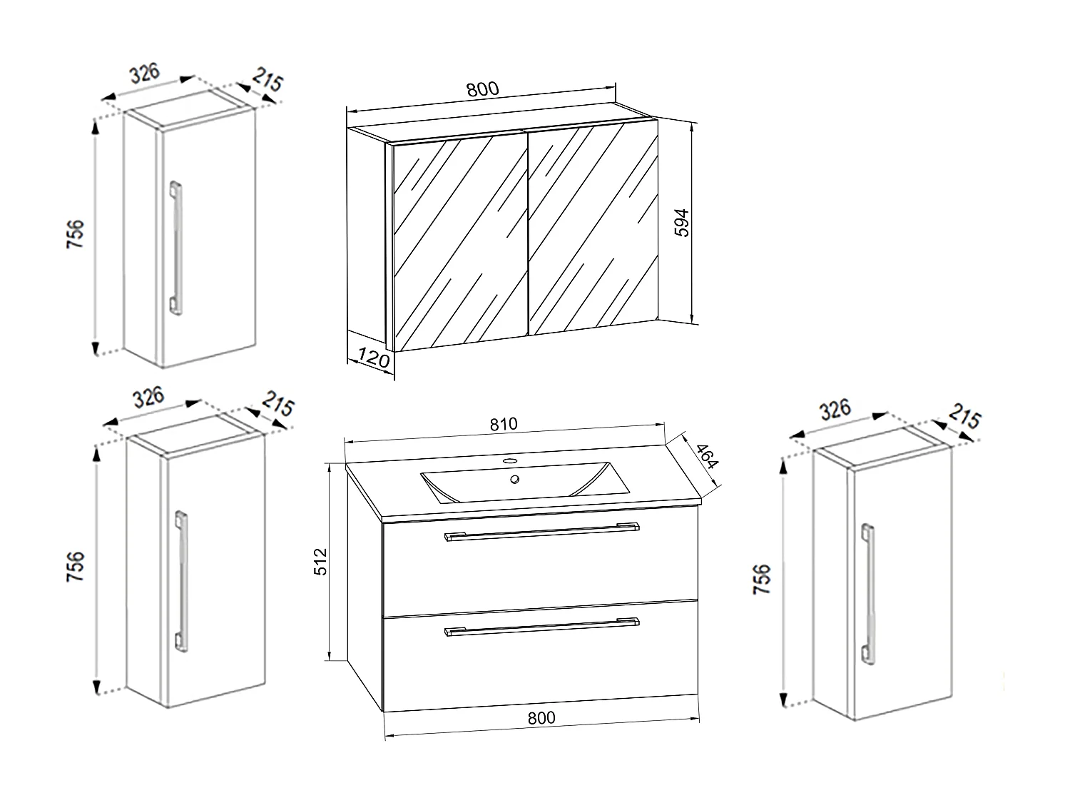 5 pcs. lavabo Badinos SC