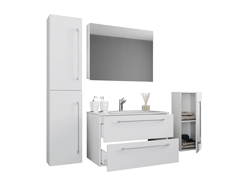 5-tlg. Waschplatz Waschtisch Badinos Schublade SC