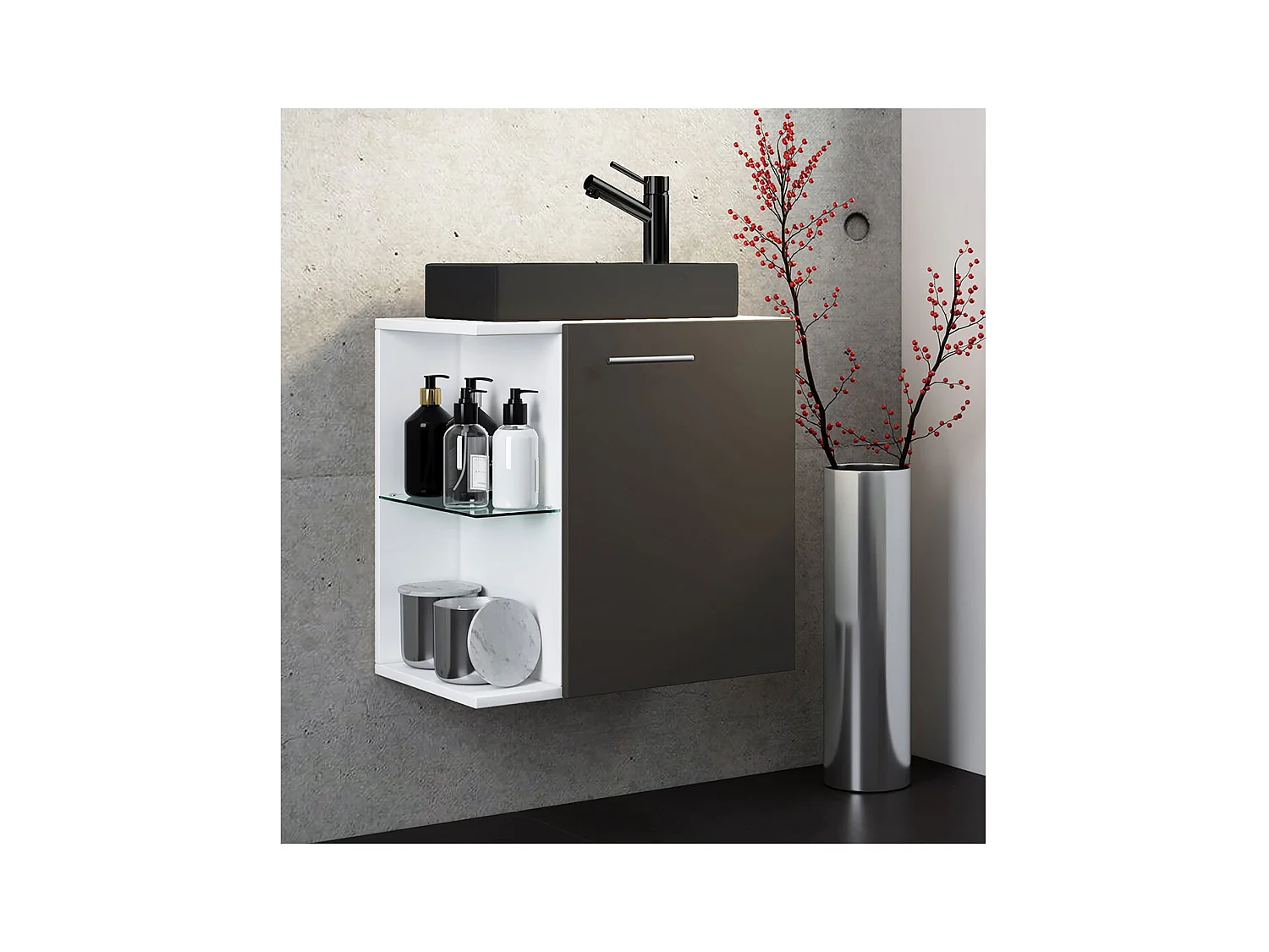 2 szt umywalka Hausa wąska czarna