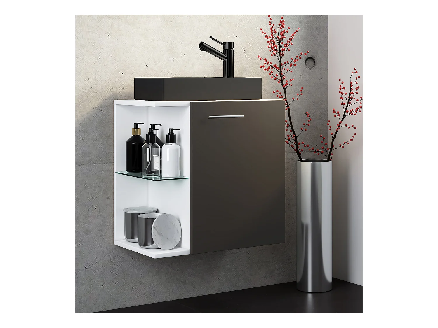 2 szt umywalka Hausa wąska czarna