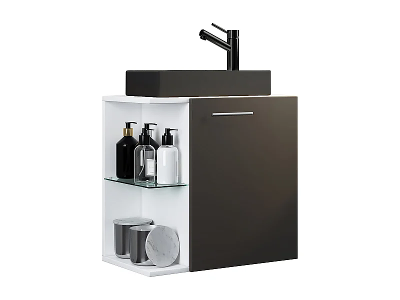 Bathroom furniture washbasin Hausa Anthracite H. 63 x W. 52 x D. 34 cm