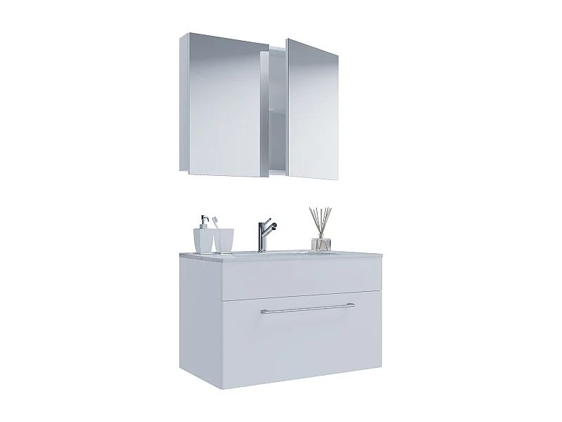 Bathroom furniture washbasin Badinos White H. 109 x W. 80 x D. 46 cm