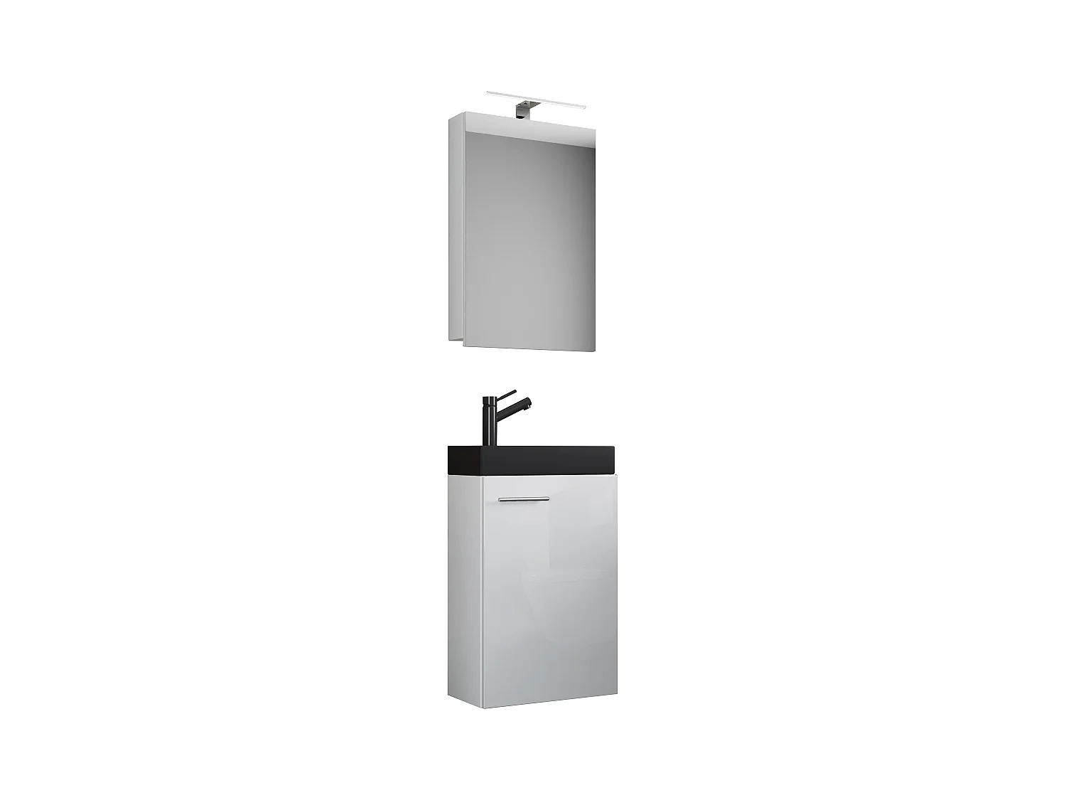 3tlg Waschtisch Slito SC Toilette schmal Schwarz