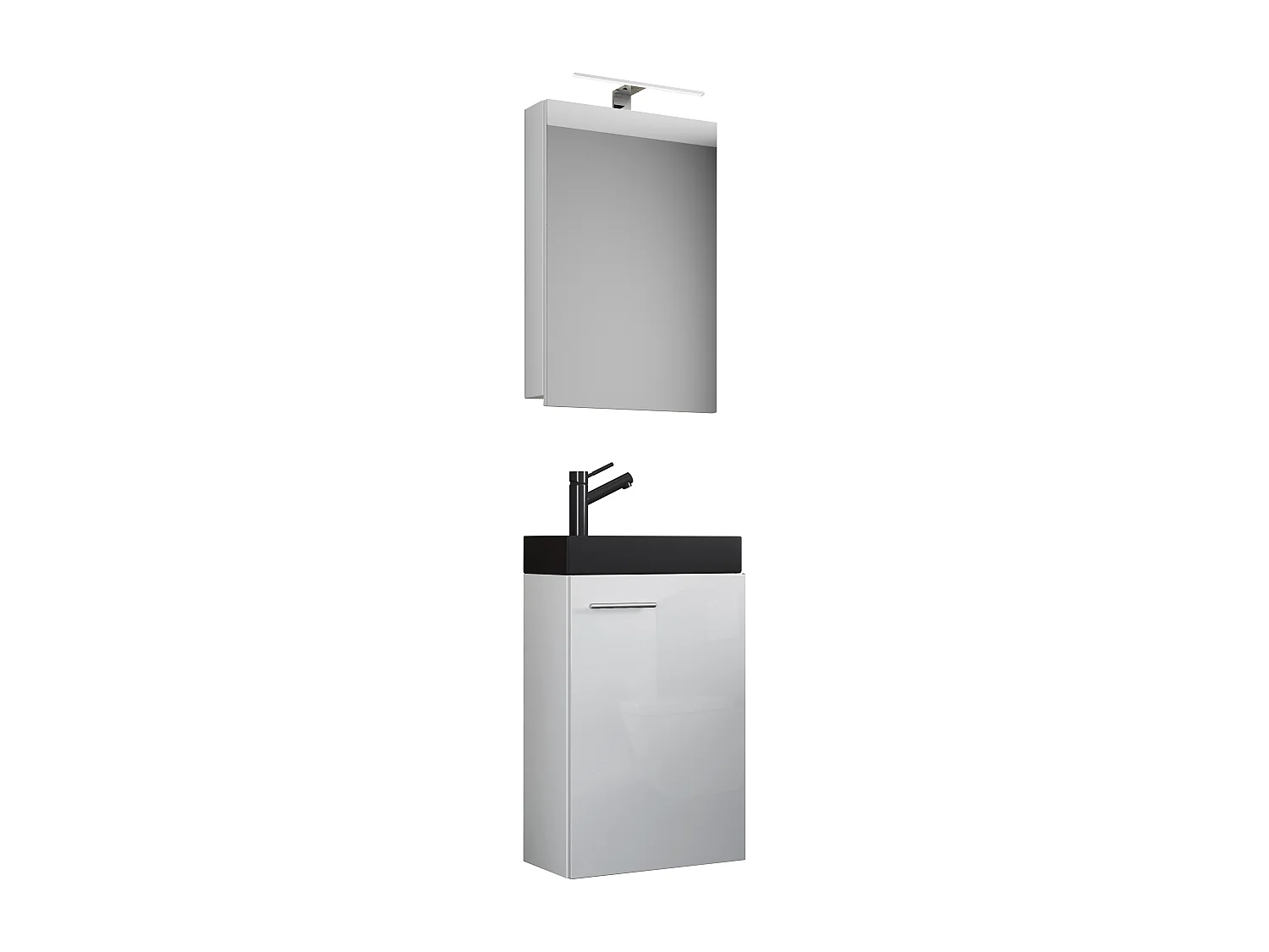 Bathroom furniture washbasin Slito White H. 130 x W. 41 x D. 22 cm