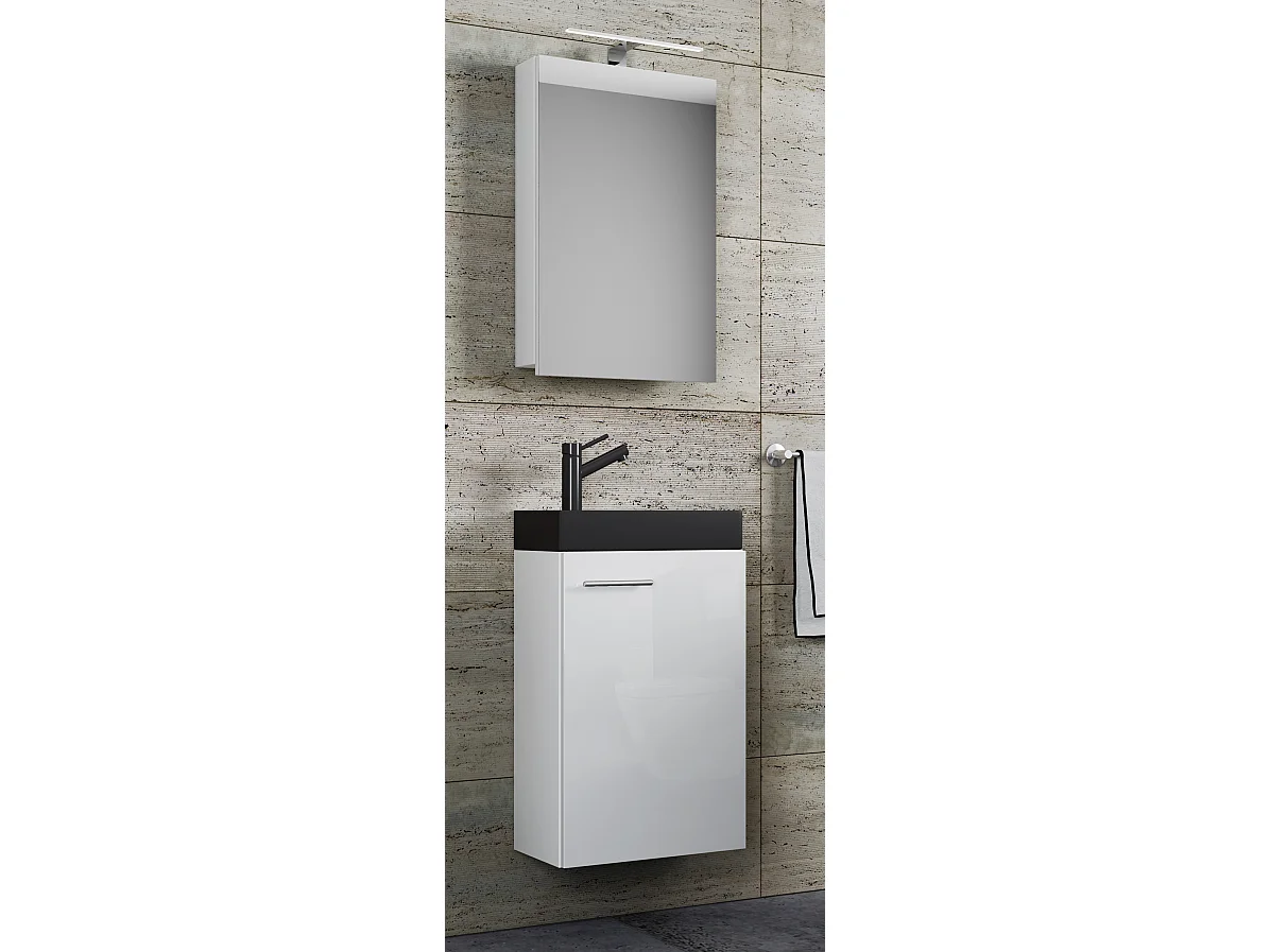 Bathroom furniture washbasin Slito White H. 130 x W. 41 x D. 22 cm