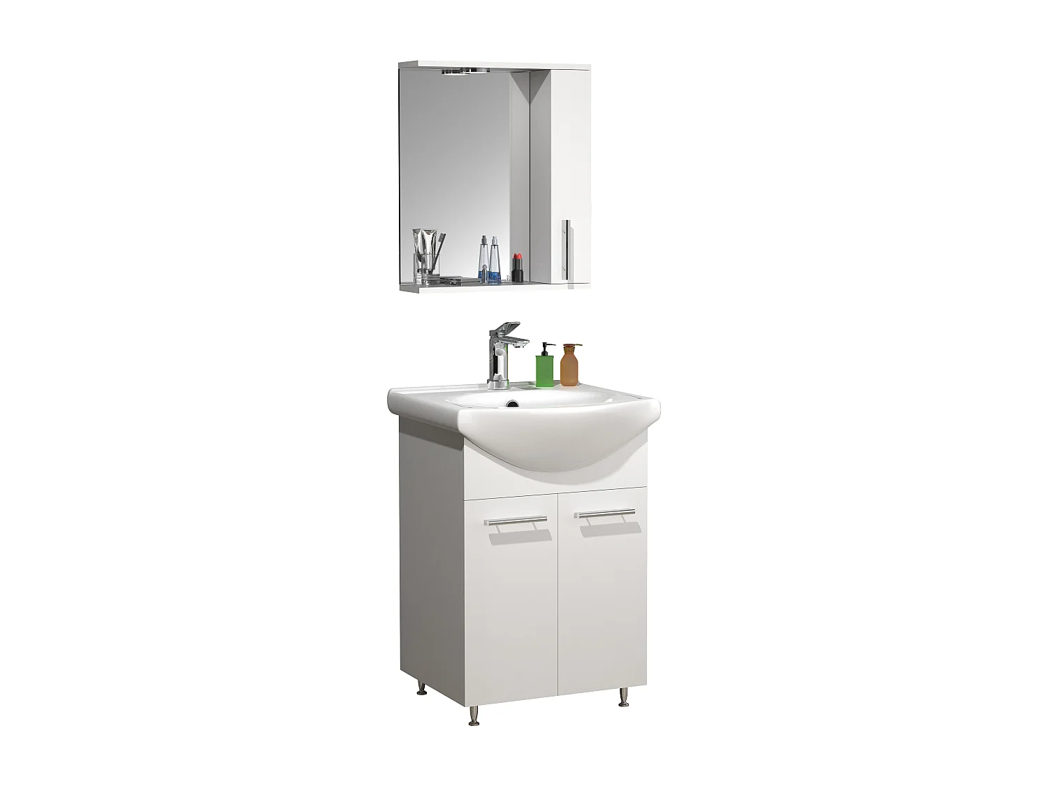 Bathroom furniture washbasin Lisalo White H. 141 x W. 55 x D. 45 cm