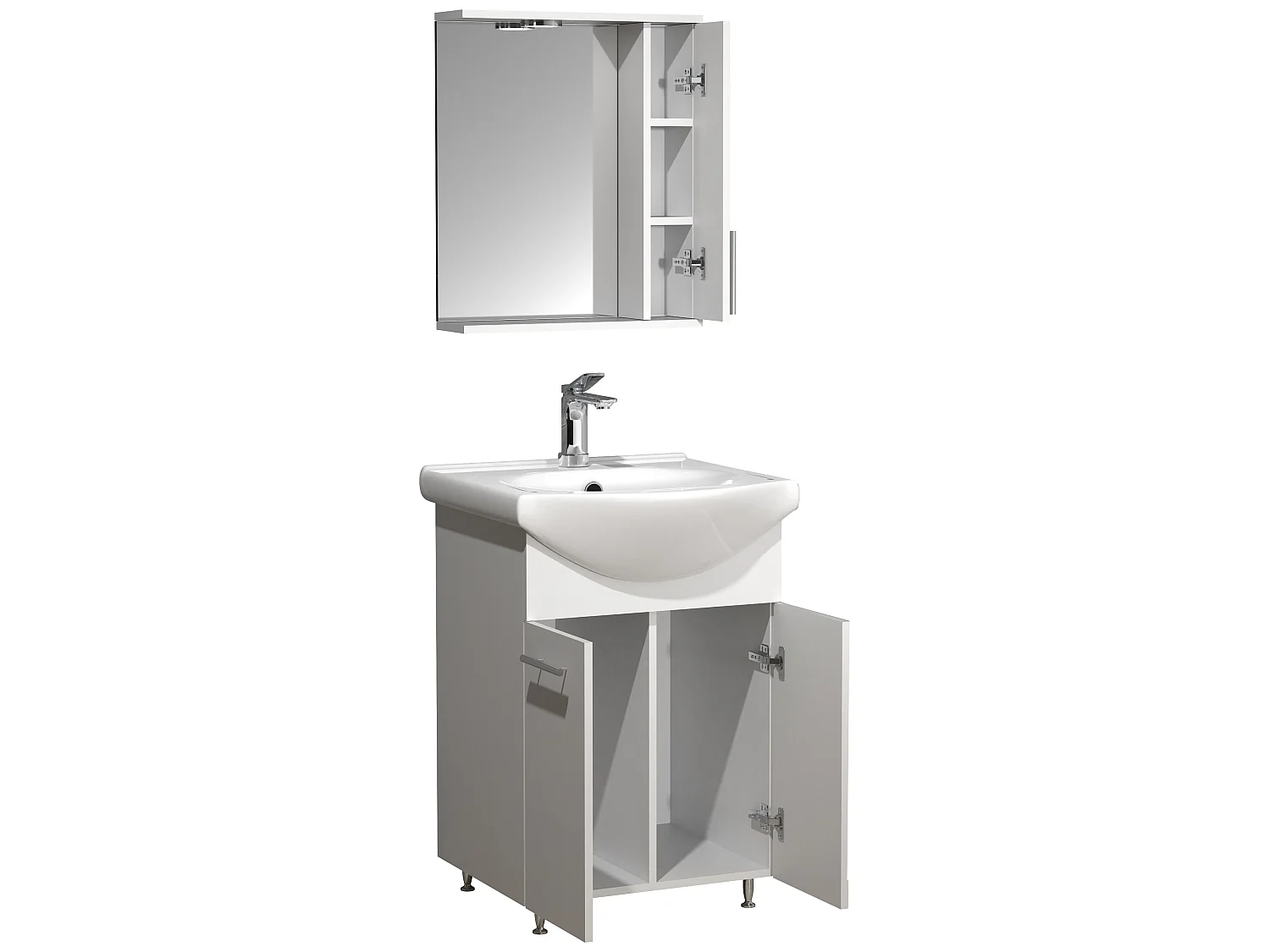 Bathroom furniture washbasin Lisalo White H. 141 x W. 55 x D. 45 cm